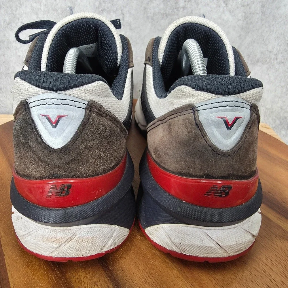 New Balance 990v5 Running Shoes Mens 11 D White Brown‎ Jogging Sneakers USA Made